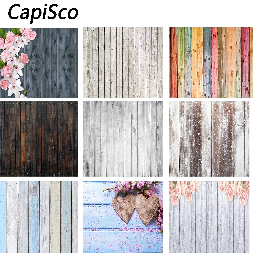 Capisco Colour Wood Floor Photography Backdrops Newborn Photo Booth Backgrounds for Photographers Studio Vinyl Photophone Floors
