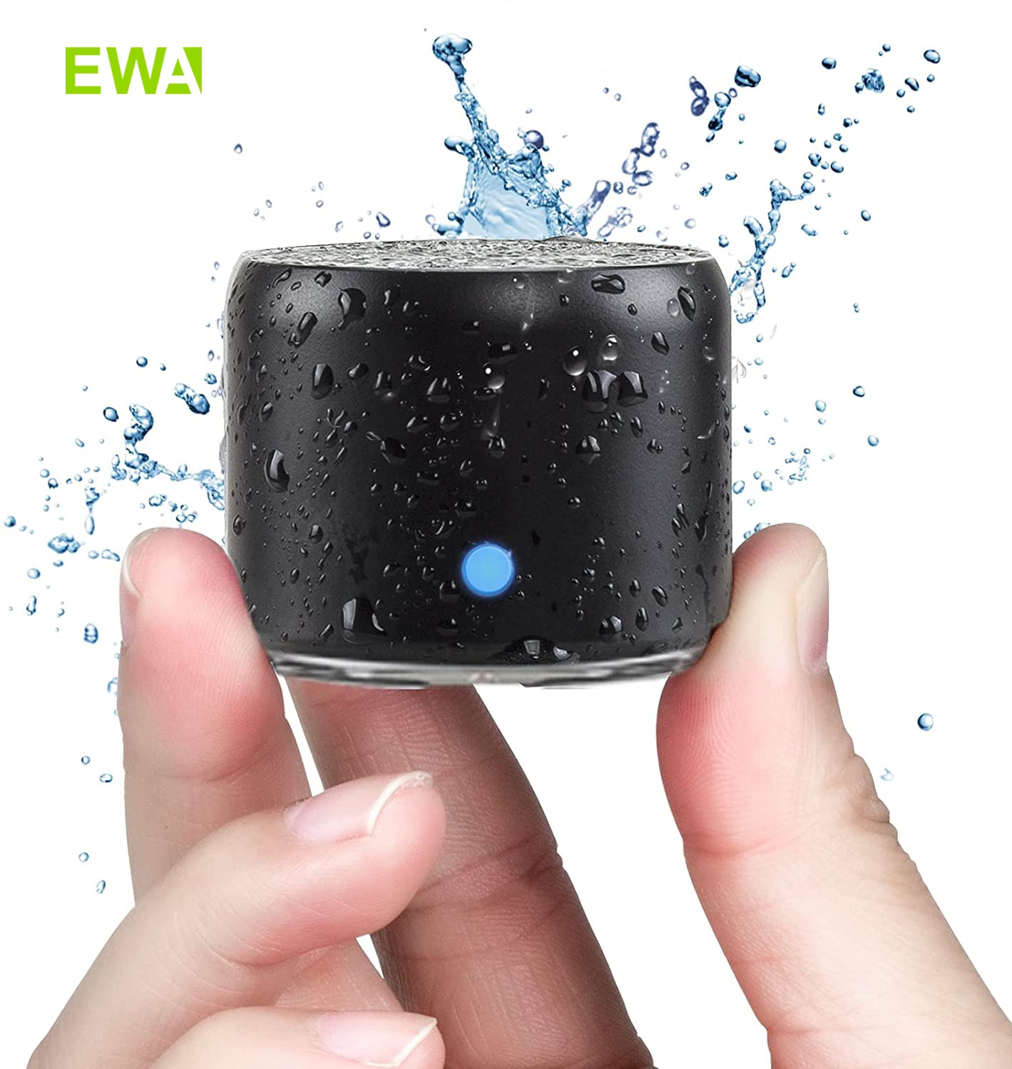 EWA A106 Pro Mini Bluetooth Speaker with Custom Bass Radiator, IPX7 Waterproof, Super Portable Speakers, Travel Case Packed