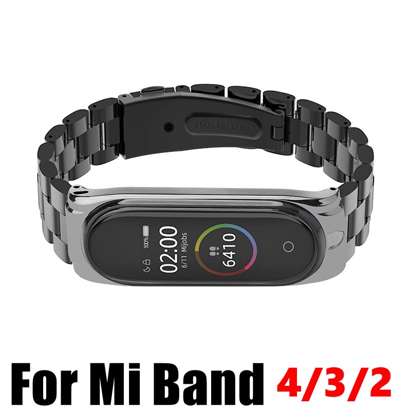 Stainless Steel For Xiaomi mi band 4 3 2 strap Metal Wristband For Mi band 4 Bracelet Accessories Miband 4 NFC Global wristbands