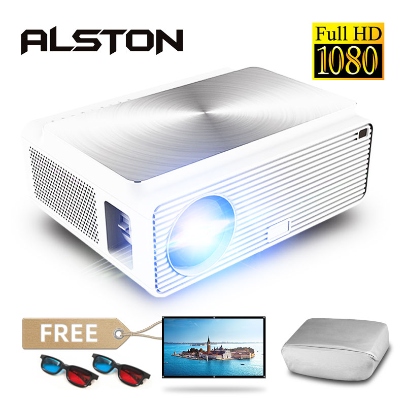 ALSTON Q9 Full HD 1080p projector 4k 6500 Lumens cinema Proyector Beamer HDMI-compatible USB AV VGA H96 MAX with gift