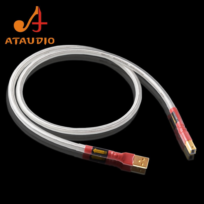 ATAUDIO Silver-plated QED Hifi usb Cable High Quality Type A to B DAC Data USB Cable