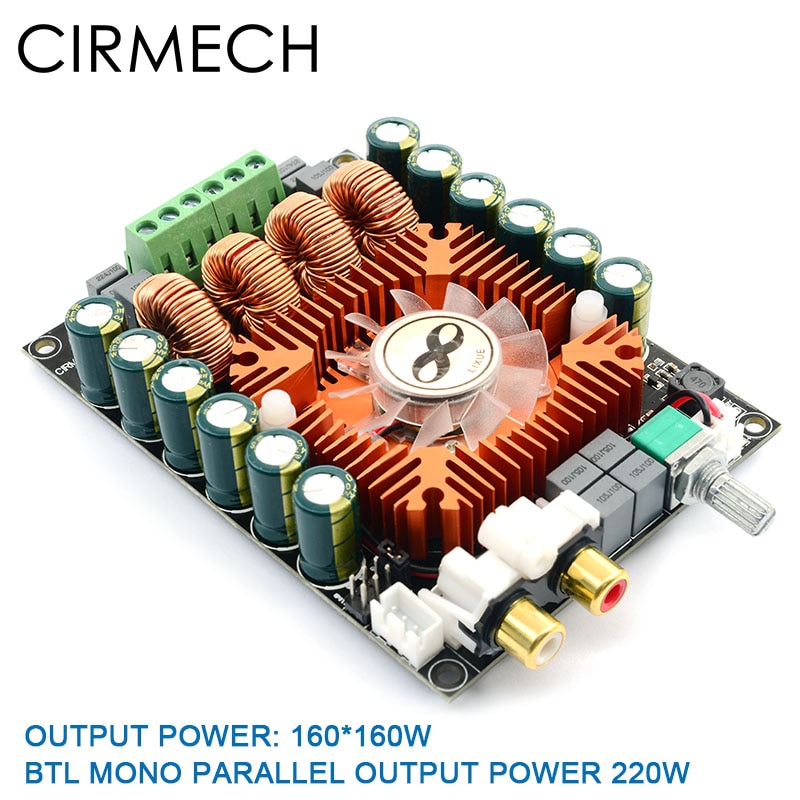 CIRMECH TDA7498E high power digital power amplifier board 2.0 HIFI stereo 160W*2 support BTL220W DC12V-36V