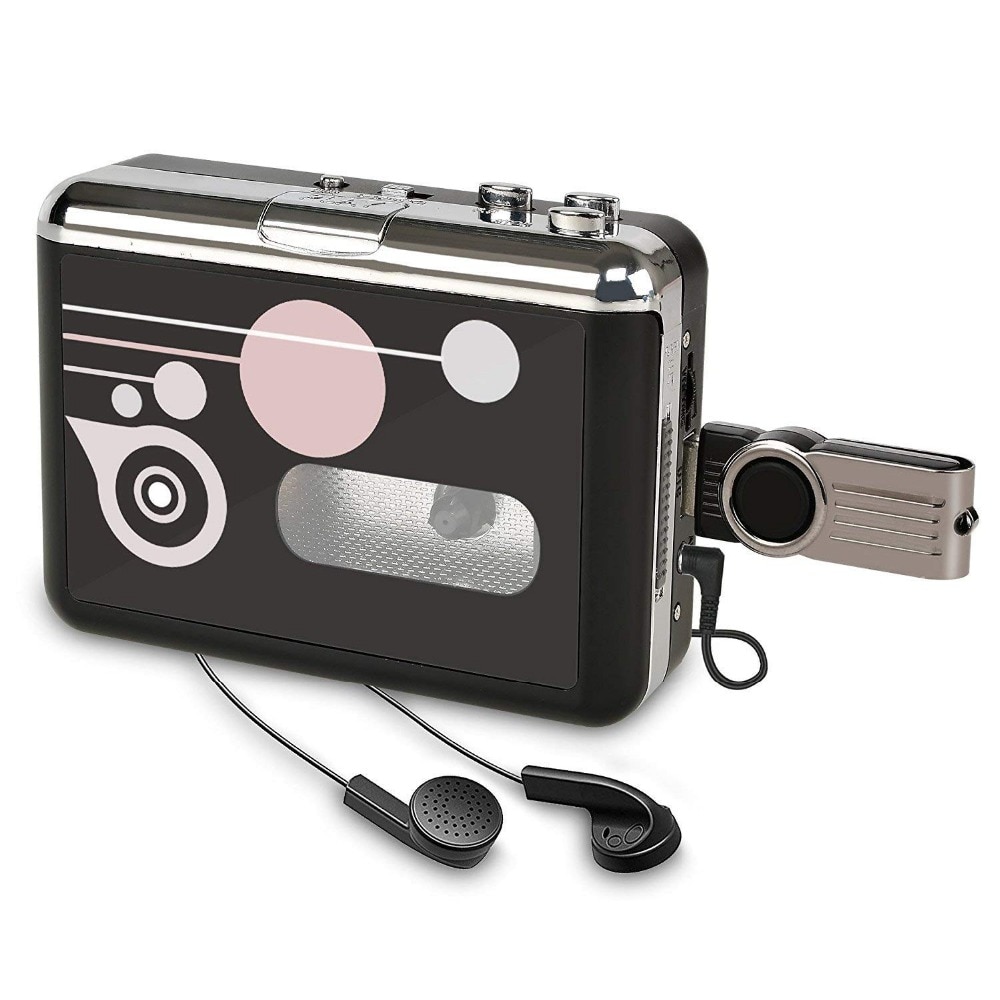 Portable Cassette Player , Digital Audio Music Recorder Tape to MP3 Converter Save into USB Flash Drive/No PC Required