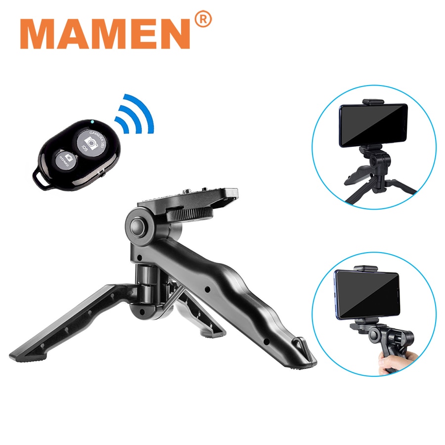 MAMEN Mini Phone/Camera Tripod Monopod Selfie Stick With Bluetooth Remote Control&Phone Holder For Phone GoPro DSLR Camera Stand