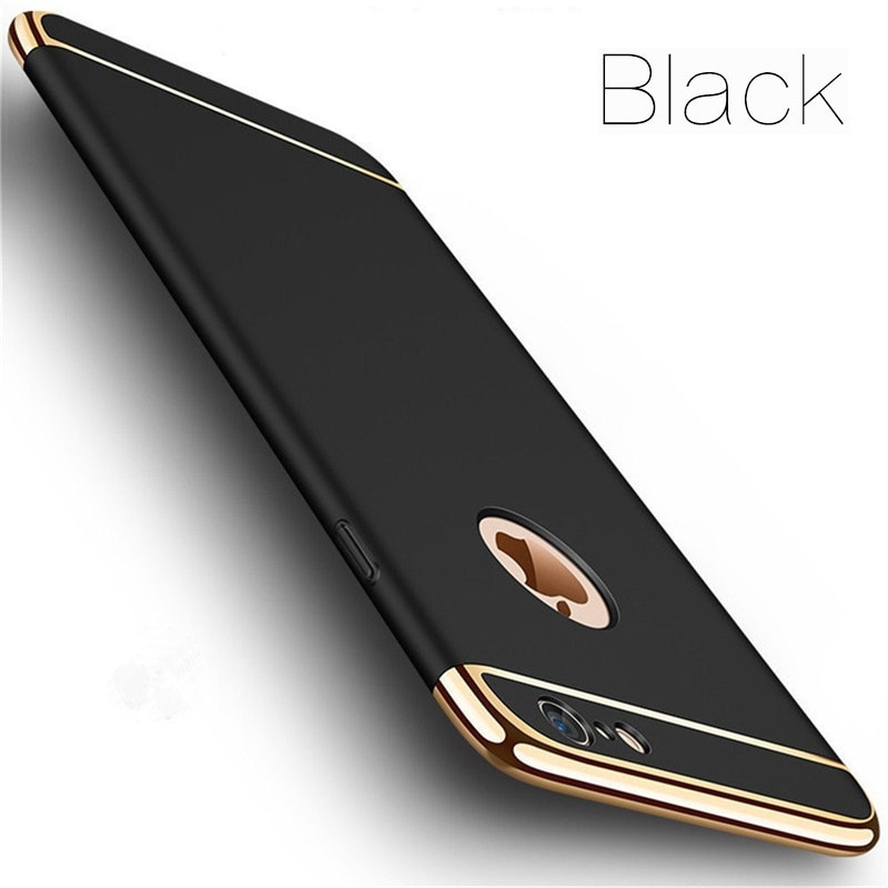 Luxury Gold Hard Case for iPhone 8 7 6 6s 5 5s SE X Back Cover Xs Max XR 11 12 13 Pro Removable 3 in 1 Phone Bag