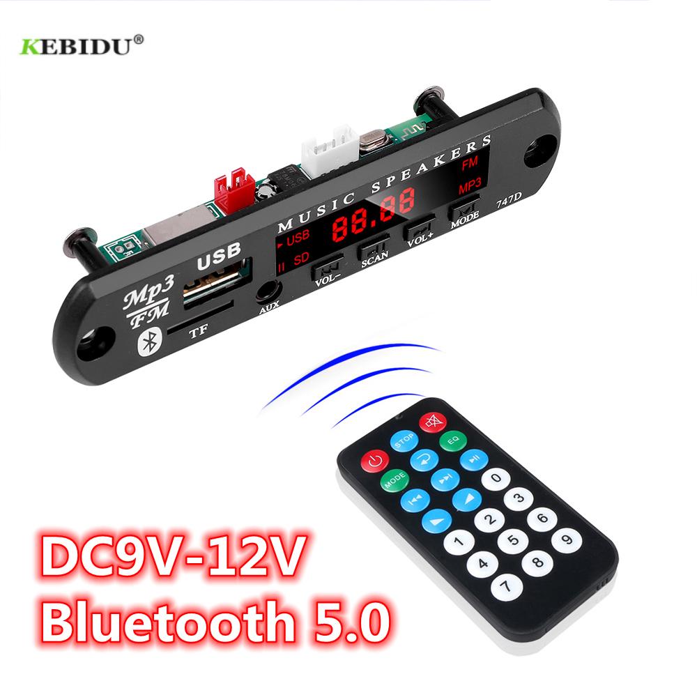 KEBIDU 9V 12V MP3 WMA Decoder Board Audio Module USB TF Radio Bluetooth5.0 Wireless Music Car MP3 Player With Remote Control