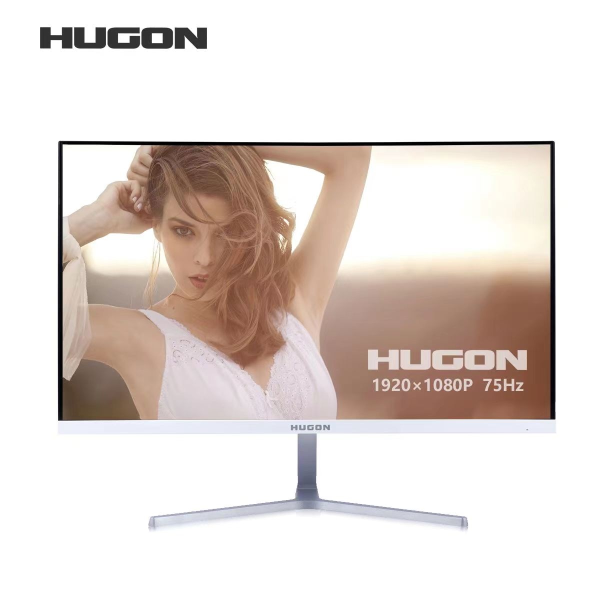HUGON 24 Inch/27inch 1920×1080p TFT/LCD PC 75Hz HD Curved Gaming Monitor Display Desktop Screen VGA For HDMI Interface