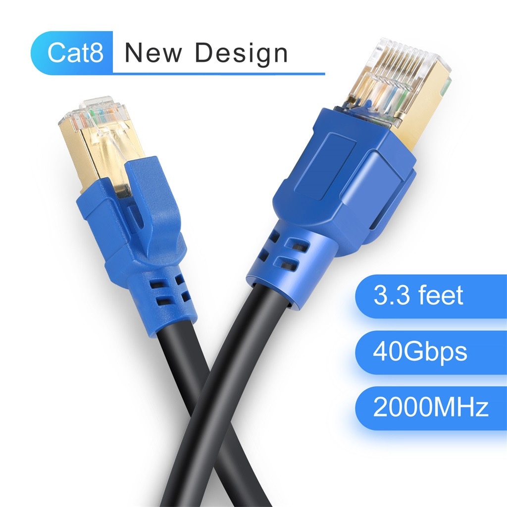 Ethernet Cable Cat8 Lan Cable CAT 8 RJ 45 Network Cable 1m/10m/30m Patch Cord for Laptop Router 40Gbps 2000Mhz High Speed 19Oct