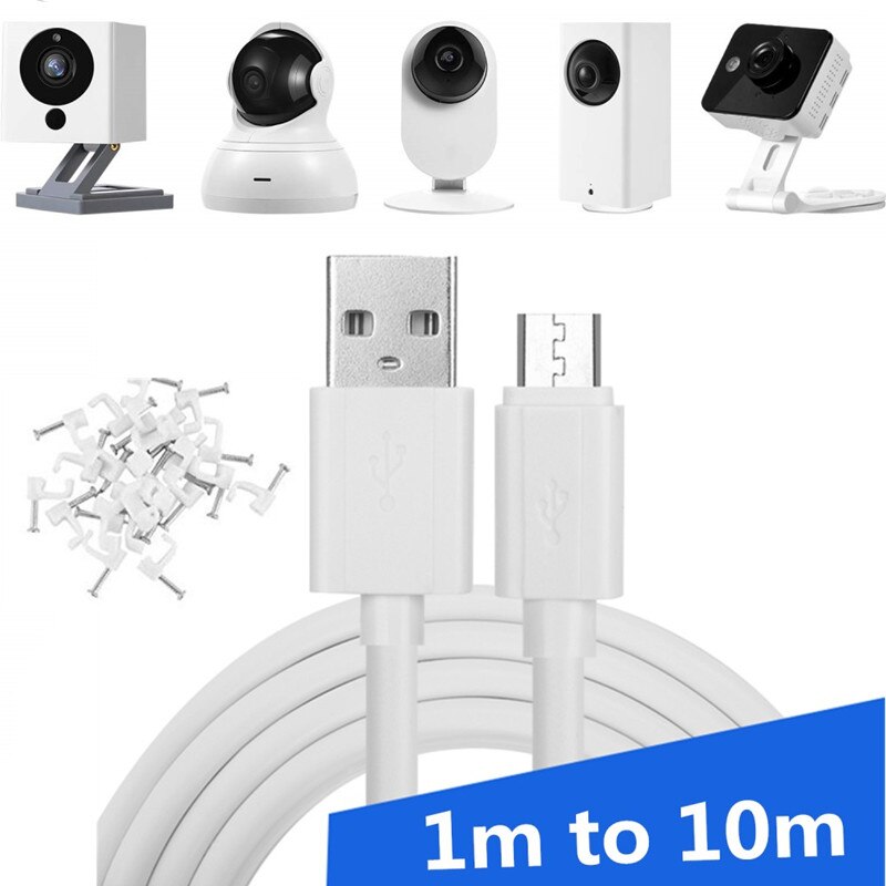 360 Xiaobai, Dafang Monitoring Smart Camera, Mobile Phone Power Supply and Android Data Wire Extended 3m 5m 10m cable