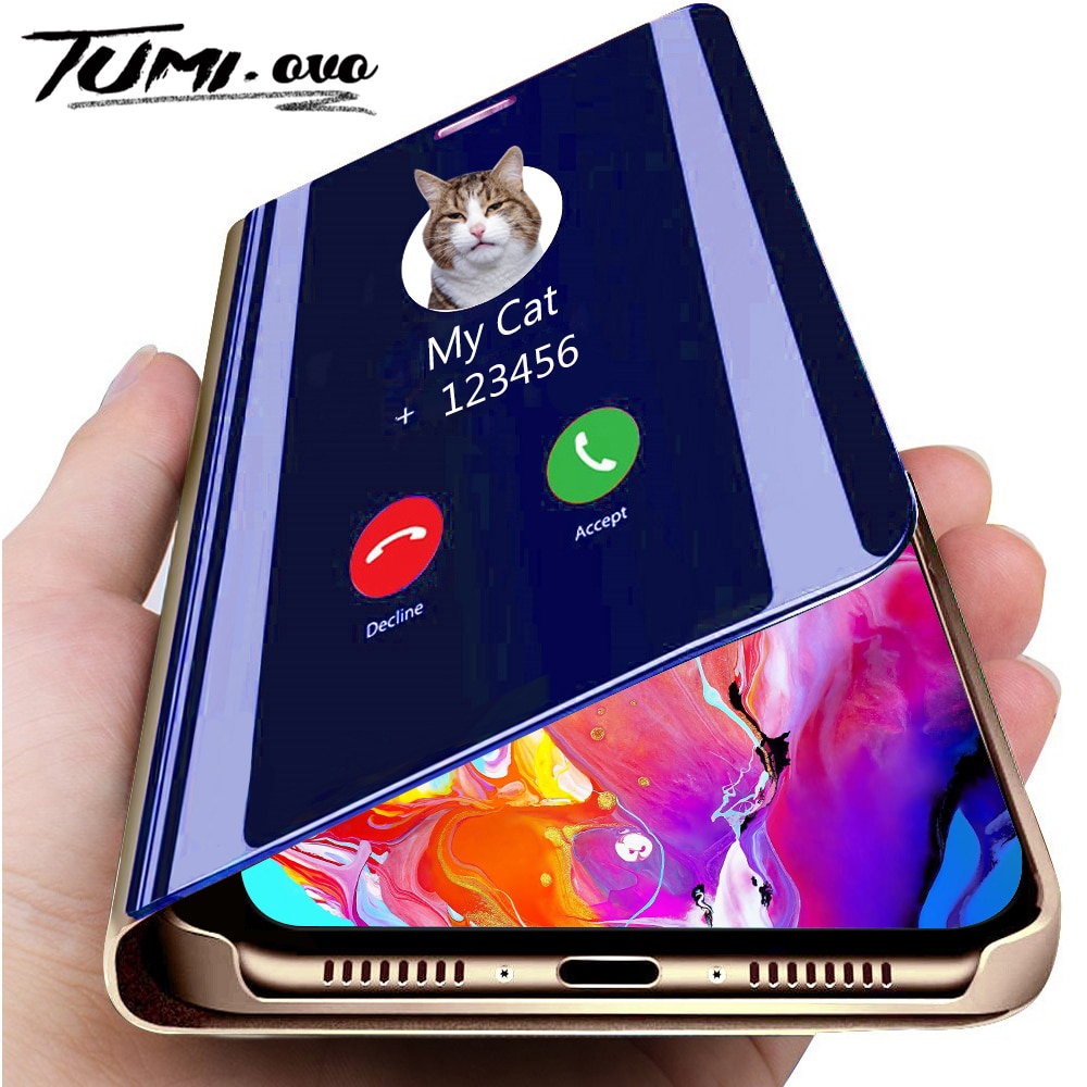 Luxury Smart Mirror Flip Phone Case For iPhone 11 Pro XR XS Max X Cover Leather Holder Standing for iPhone 6 6S 7 8 Plus Cases