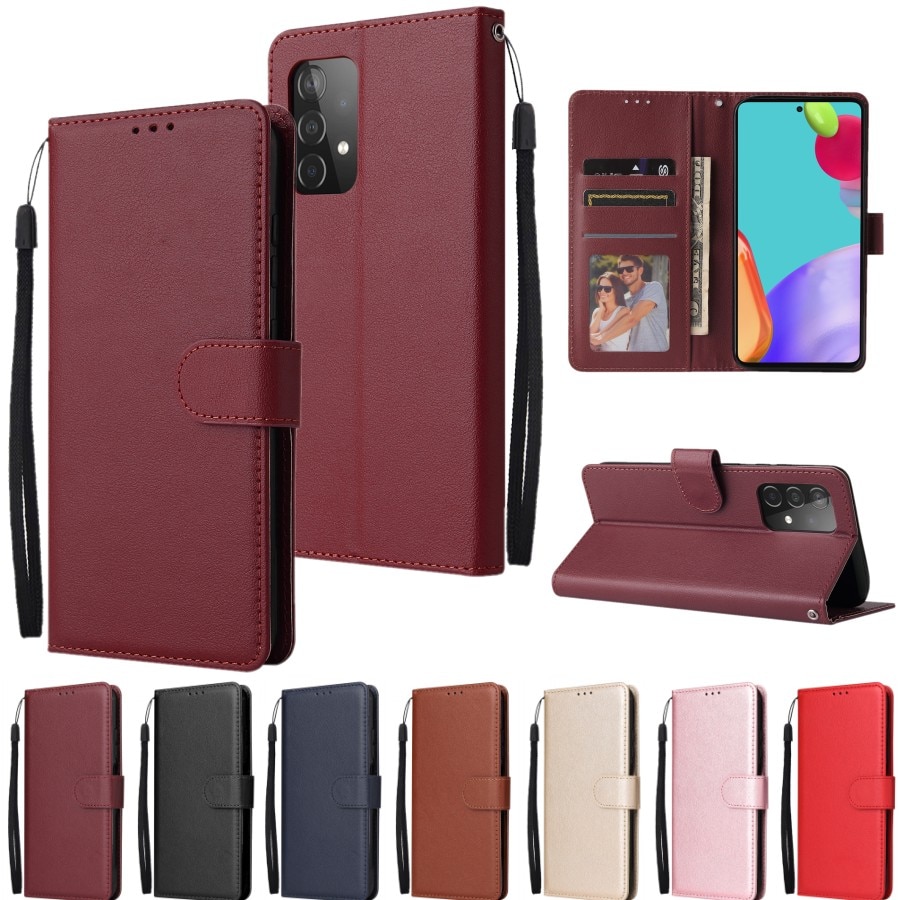 For Samsung A53 A02S A03S A12 A13 A21S A31 A32 A33 A50 A51 A52 A72 A73 Flip Leather Wallet Case For Galaxy A6 A7 A8 2018 Case