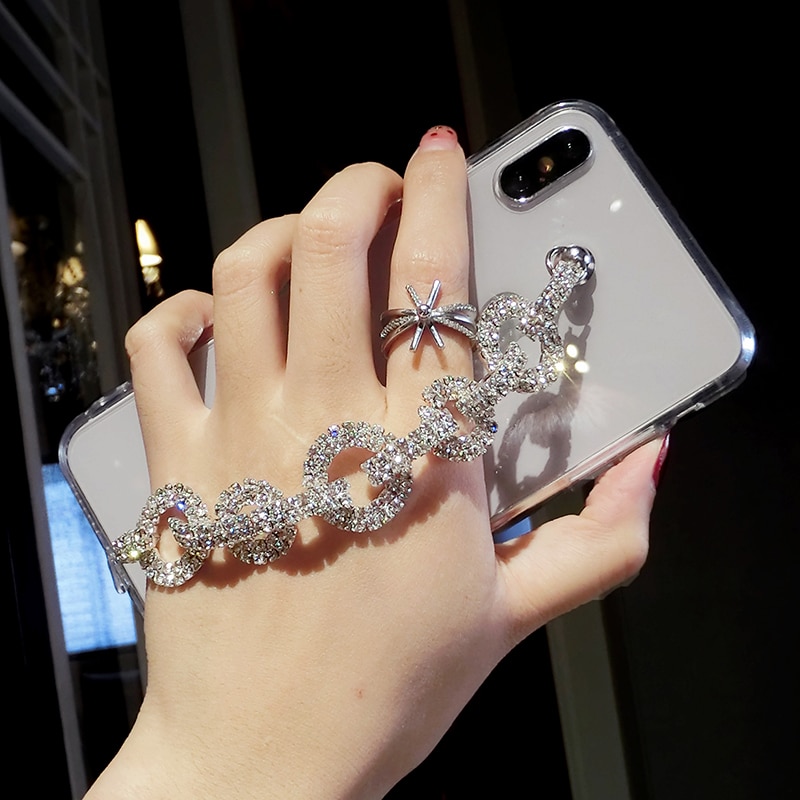 Women Bling Rhinestone Diamond Bracelet Chain Case For Samsung Galaxy Note 20 S21 S10 5G S10E S8 S9 S20 Plus A70 Case Soft Cover