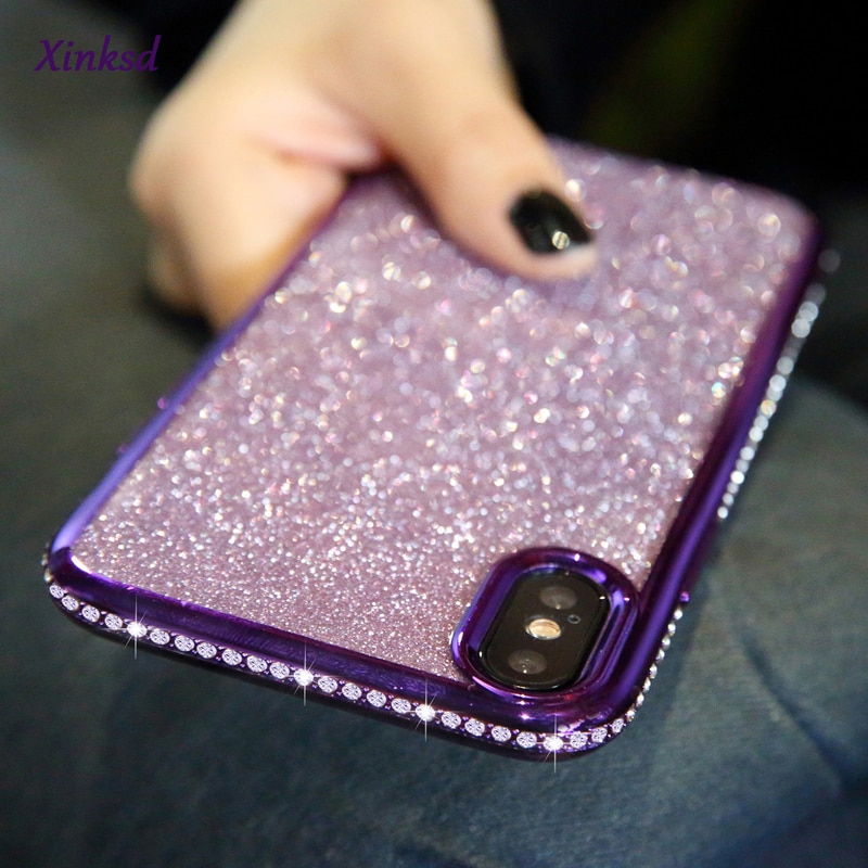 Rhinestone Glitter Case for Apple Iphone 12 Pro MAX XR XS X 7 8 Plus 6 S 6s Soft Silicone Diamond Sexy Girl Protector Back Cover