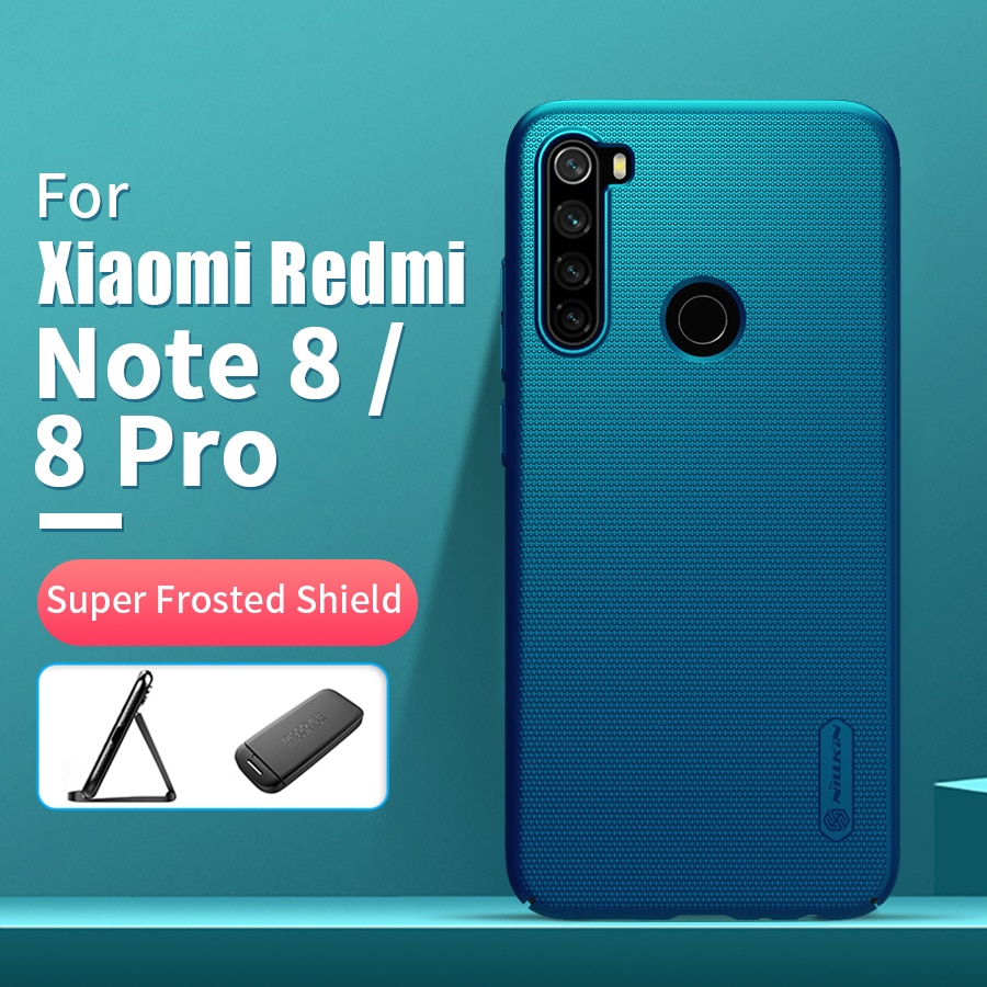 For xiaomi redmi note 8 case 6.3 NILLKIN Frosted PC Matte hard back cover Gift Phone Holder redmi note 8 pro case global version