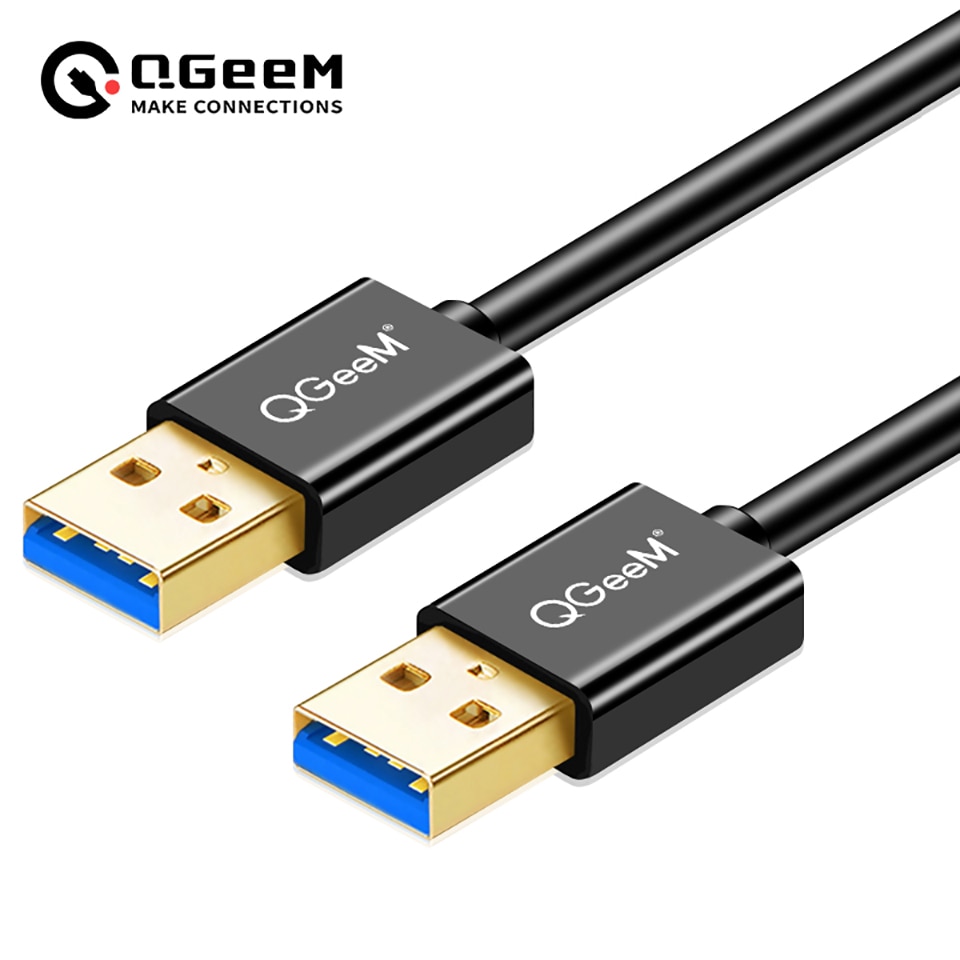 QGeeM USB 3.0 2.0 cable Super Speed USB3.0 A Male to Male USB Extension Cable for Radiator Hard Disk USB 3.0 Data Cable Extender