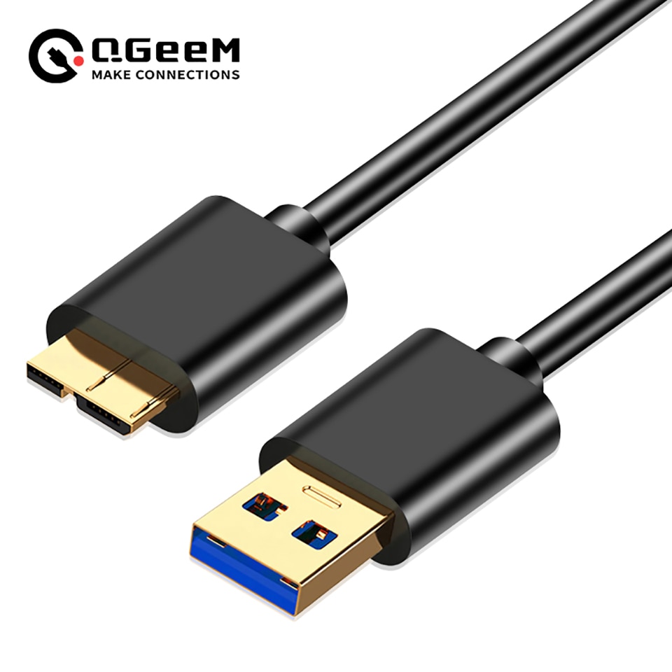 QGEEM 1.5M USB 3.0 Type A to Micro B Cable For External Hard Drive Disk HDD Samsung S5 Note3 USB HDD Data Cable