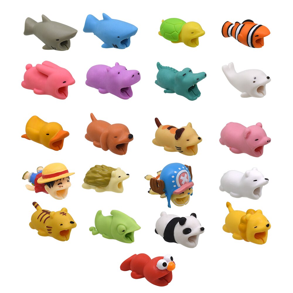 TISHRIC Cartoon Animal/USB Cable Protector For Iphone Charger Protector Wire Holder Cable Chomper/winder/protection Accessory