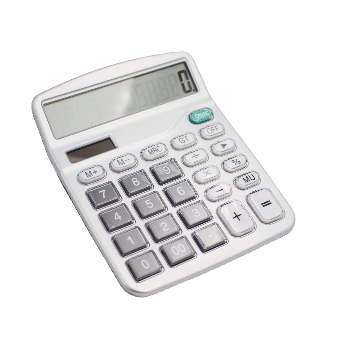 12Digit Desk Calculator Large Buttons Financial Business Accounting Tool Silver Big Key Battery Solar Power for School Office