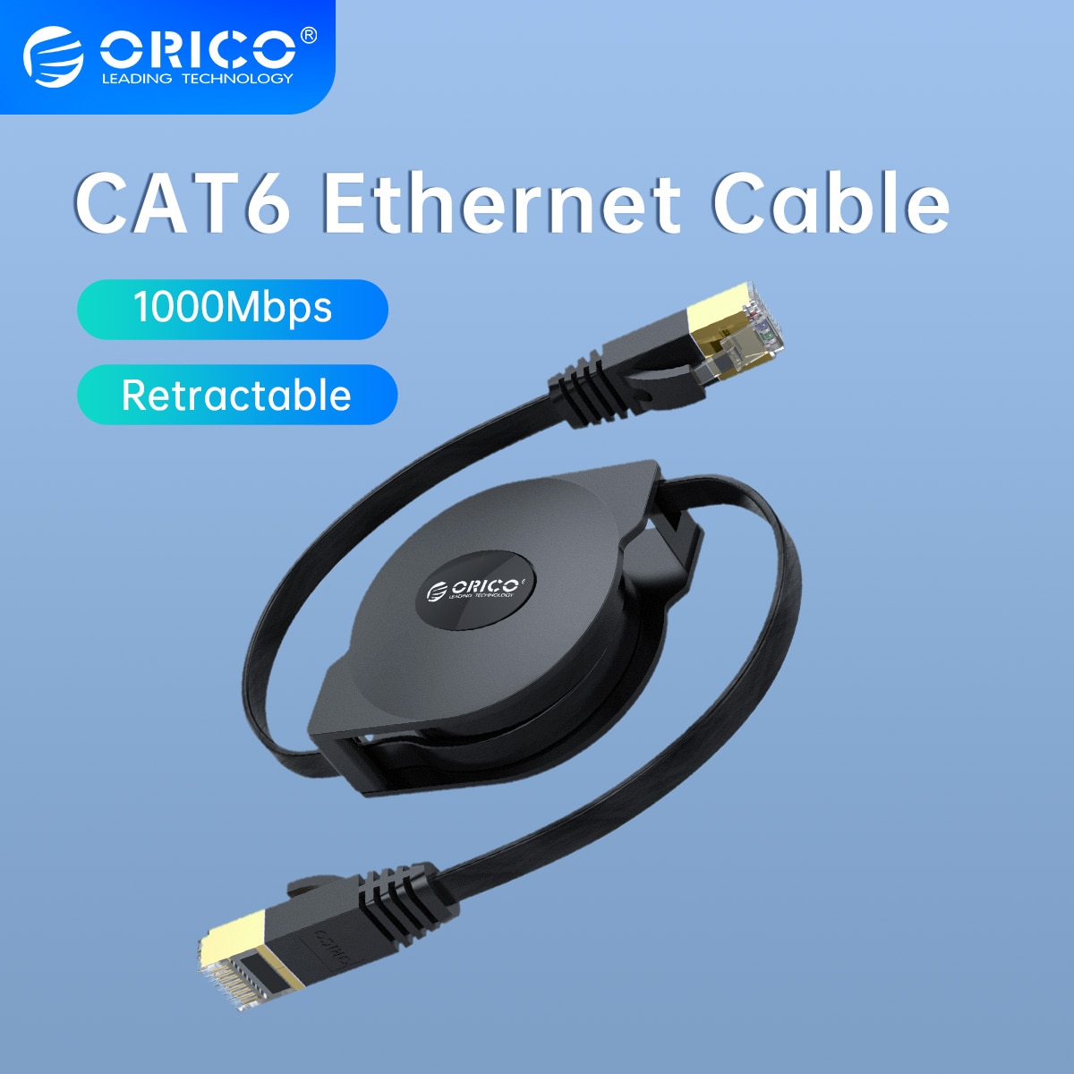 ORICO CAT6 Ethernet Cable Portable Retractable Ethernet LAN Internet Network Cable for Laptop Router Network Cables 1000Mbps 2M