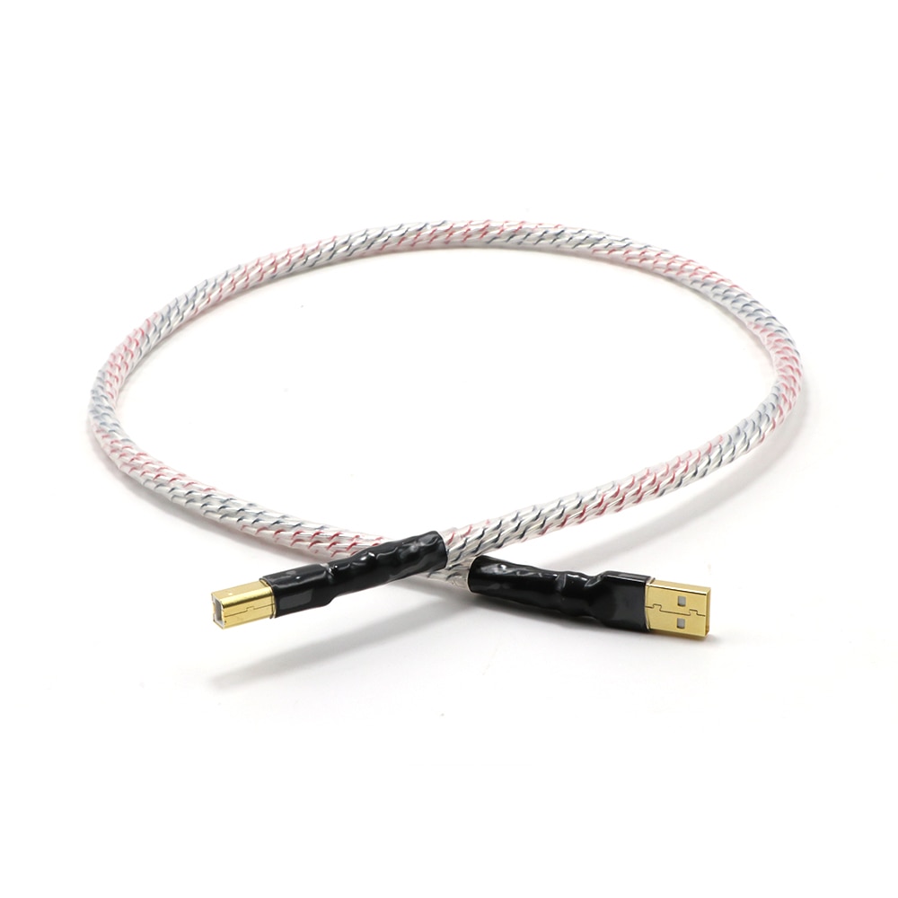 Hi-end Top-rated Silver Plated + shield USB Cable, Hi-END Type A to Type B Audio Cable, Hifi Data Cable ,For DAC