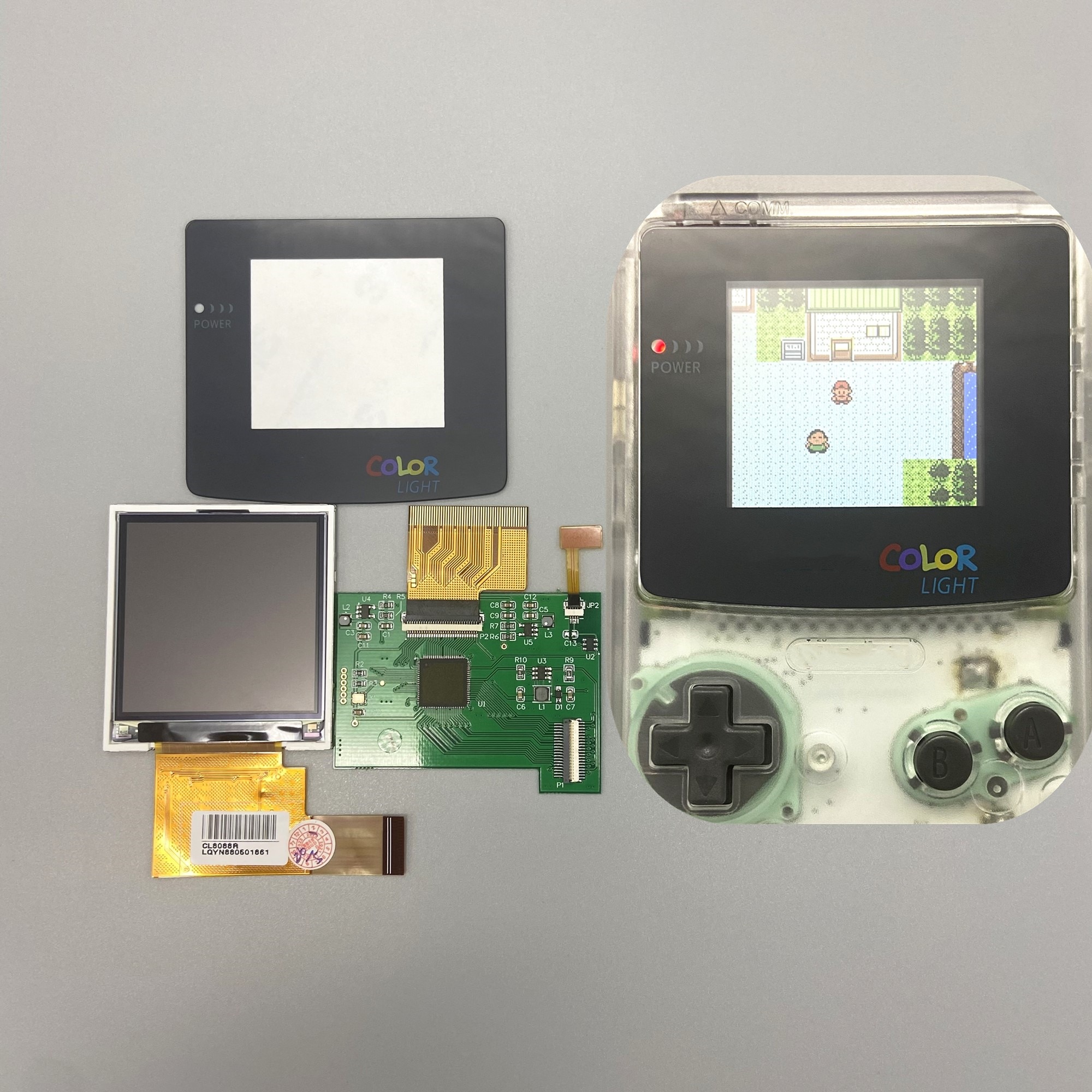2.2 inches GBC LCD High brightness LCD screen for Gameboy COLOR GBC, plug and play without welding and shell cutting.