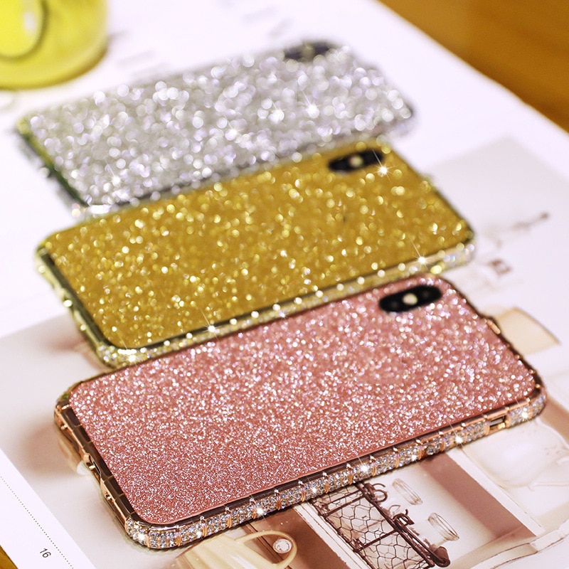 Luxury Glitter Bumper case for iphone 12 11 13 Pro max Diamond smartphone case korean for  iPhone XS Max XR 8 7 6 6S Plus