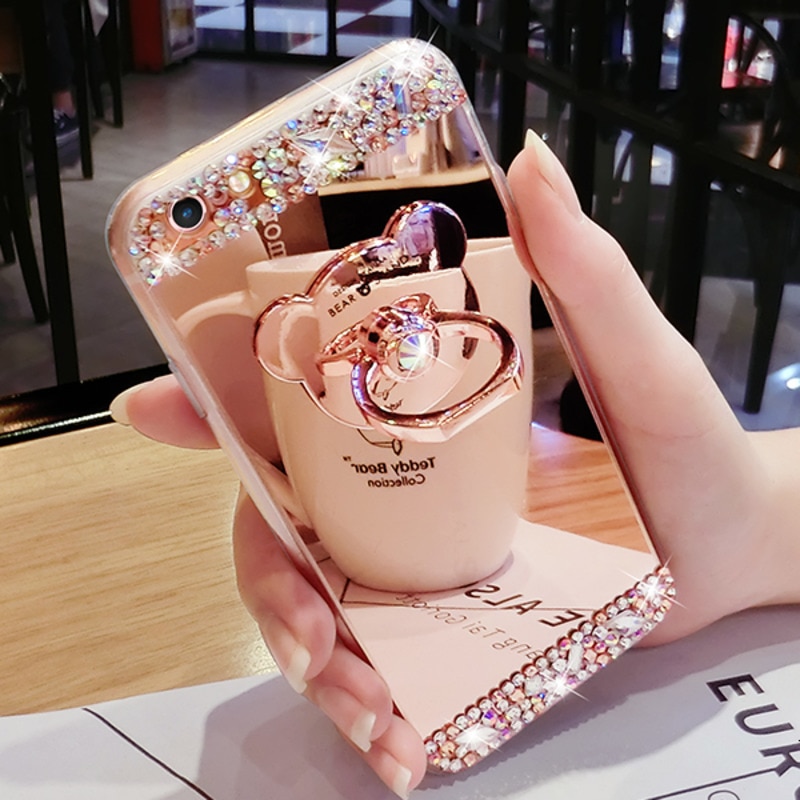 3D Crystal Case For Samsung Galaxy S22 S21 S20 fe S10 S9 Plus Note 9 20 Ultra A72 A52 A71 Luxury Diamond Rhinestone Mirror Cover