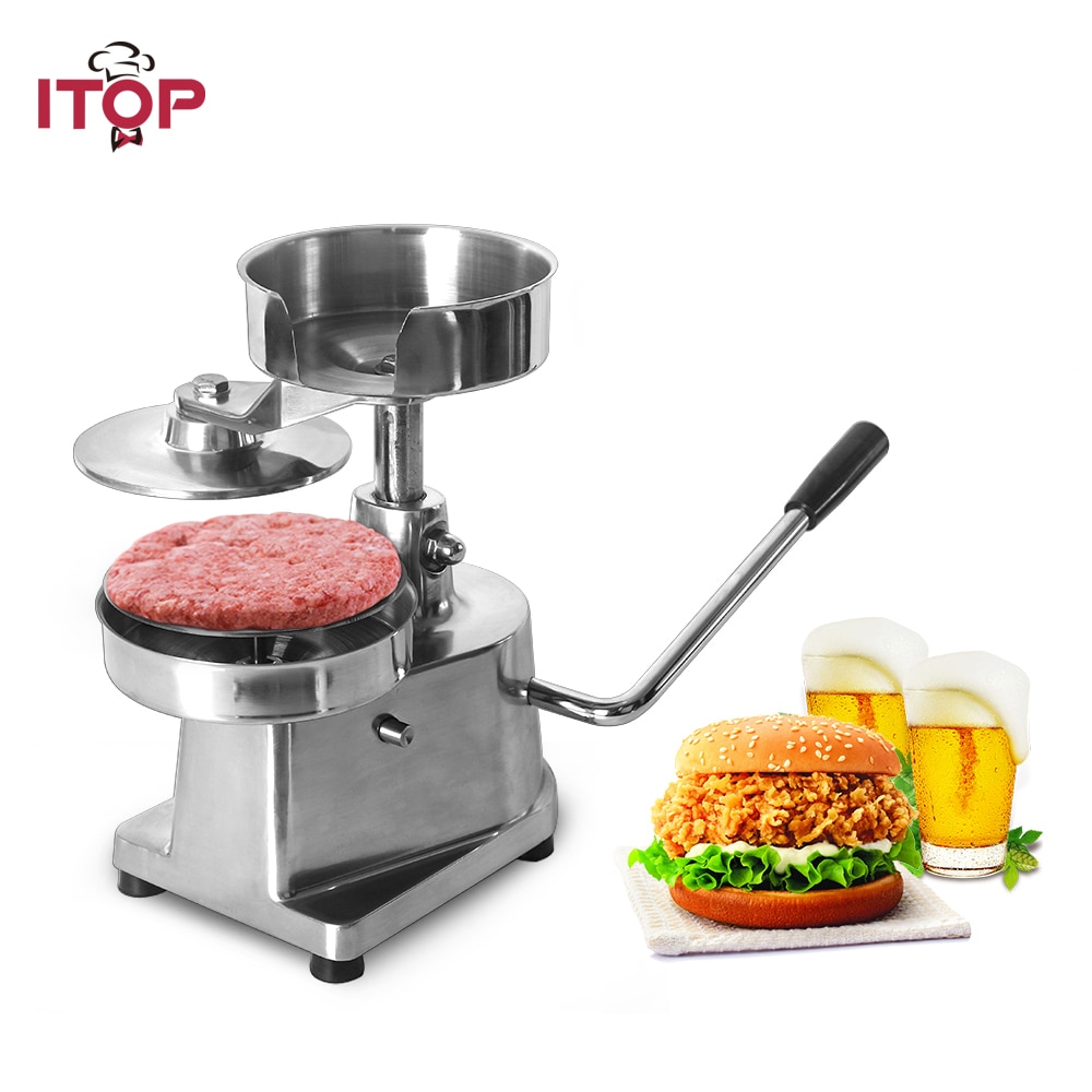 ITOP 100mm 130mm 150mm Meat Press Forming Machine Hamburger Patty Maker Manual Burger Making Machine  For Bussiness