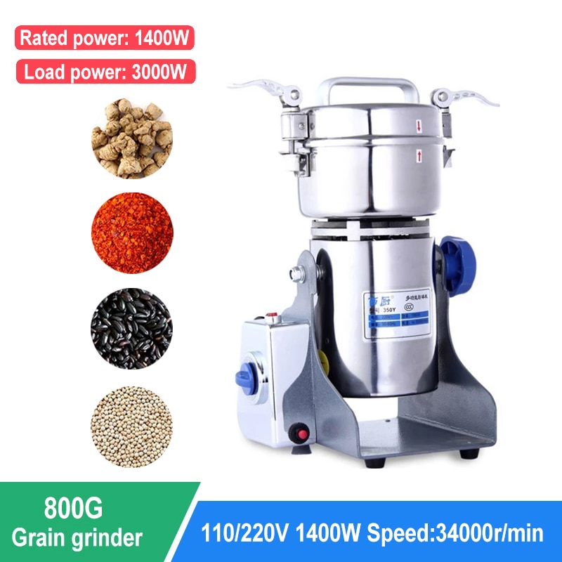 800g Coffee Grinder Grains Spices Hebals Cereals Dry Food Grinder Mill Grinding Machine Gristmill Home Flour Powder Crusher