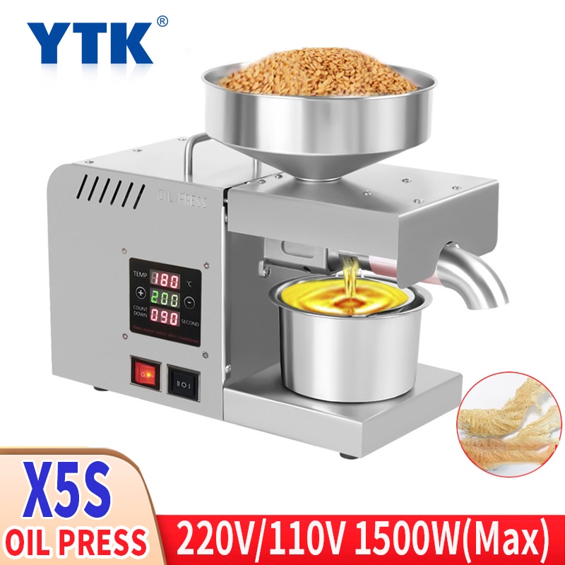 X5S Intelligent Control Of 610-1500W Automatic Oil Press And Stainless Steel Press To Press Sunflower Seeds And Olive Kernels