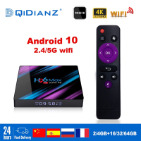 Smart TV BOX H96max Android 10 Voice Assistant 4K Dual Wifi BT Media player Play Store Free App Fast Set top BOX