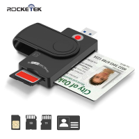 Rocketek USB 2.0 Smart Card Reader micro SD/TF memory ID Bank EMV electronic DNIE dni citizen sim cloner connector adapter