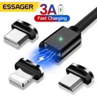 Essager Magnetic Micro USB Cable For iPhone 14 Xiaomi mi Fast Charging Data Wire Cord Magnet Charger USB Type C 3m Phone Cable