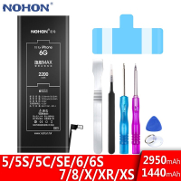 NOHON Phone Battery For iPhone 6 6S S 7 8 SE X 5 5S 5C Xs Xr iPhone6 iPhone7 Replacement Original High Capacity Lithium Bateria