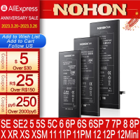 NOHON Battery For Apple iPhone 6S 6 7 8 Plus 11 12 Pro Mini XS MAX X XR 5S 5C 5 SE 2020 6Plus 7Plus Replacement Lithium Bateria