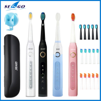 SEAGO Rechargeable Sonic Toothbrush SG-507 Sonic Adult Electric Teeth Brush 2 Min Timer 5 Brushing Modes Whitening Cleaning