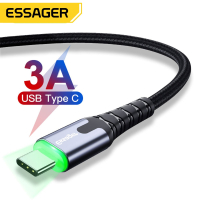 Essager USB Type C Cable 3m Fast Charge Wire Cord USBC Type-C Cable for Xiaomi Redmi Note 8 7 Samsung Mobile Phone USB-C Charger