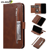 Luxury Leather Zipper Flip Wallet Case For iPhone 14 13 12 Mini 11 Pro X XS MAX XR 6 6s 7 8 Plus SE 2020 2022 Cards Phone Cover